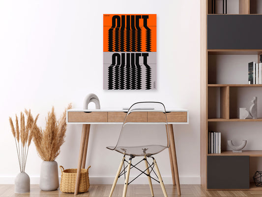 Double Shift – Modern Orange and Black Typography Wall Art Print