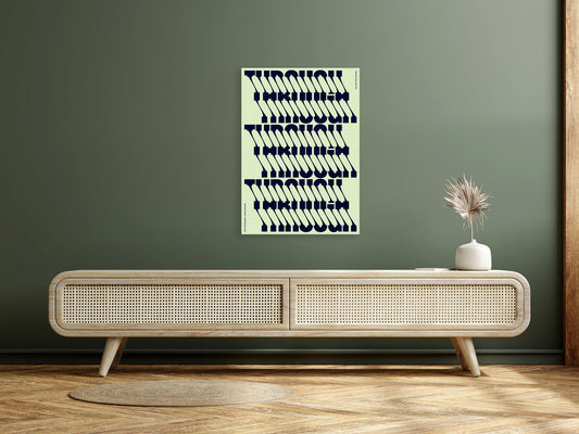 Through Thick & Thin – Bold Navy Typography Wall Art Print on Soft Green