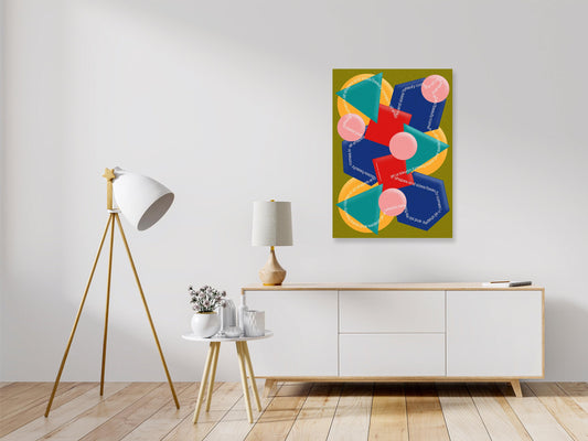 All Shapes and Sizes – Colourful Geometric Typography Art Print