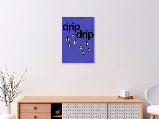 Drip Drop (Purple) – Bold Abstract Typography Poster | Modern Wall Art Print