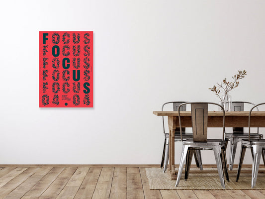 Focus Poster (Red) – Modern Bold Typography Wall Art Print