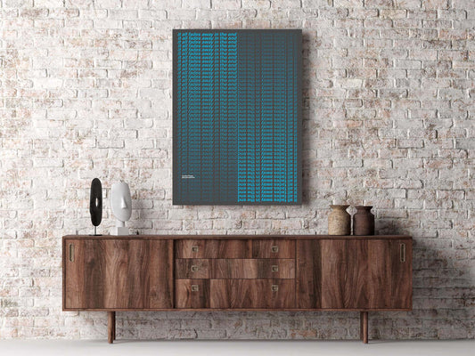 Fades Away (Blue) – Repetitive Typography Poster in Cool Tones