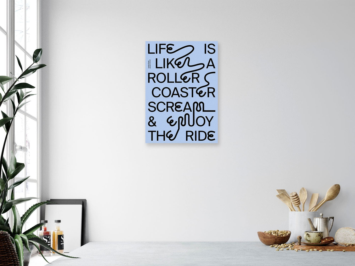 Life is Like a Roller Coaster – Playful Typography Poster