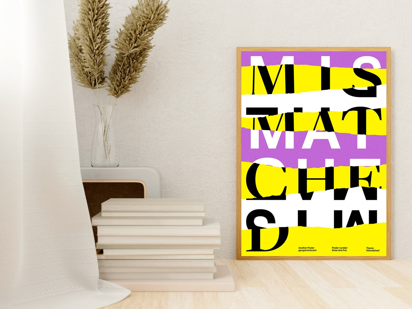 Mismatched – Bold Typography Poster in Yellow & Purple