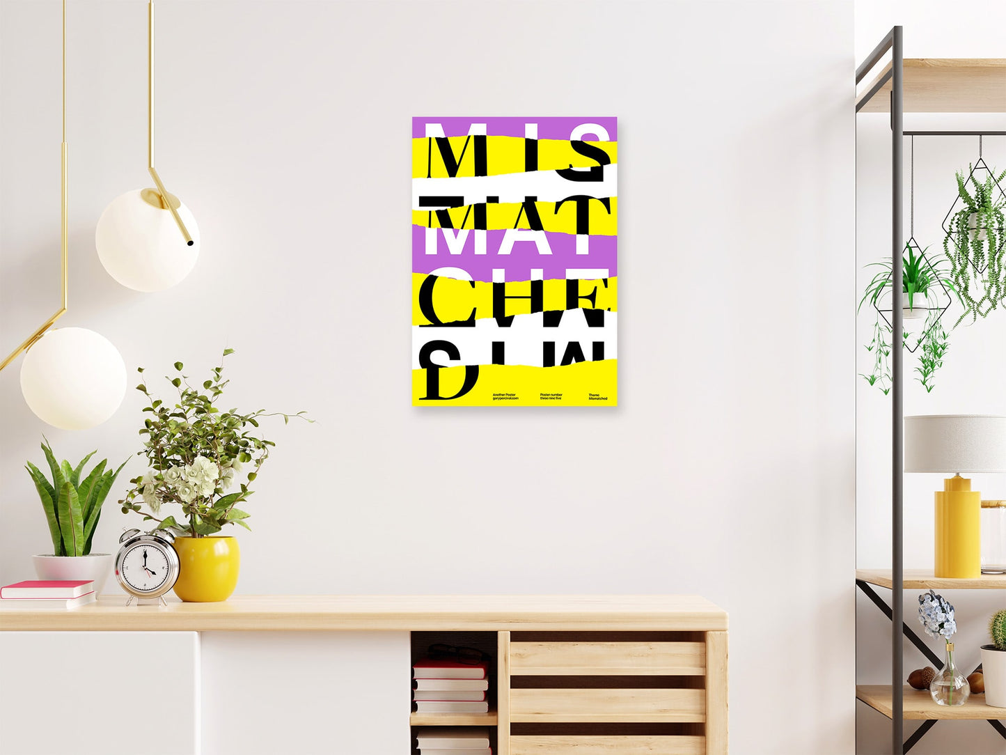 Mismatched – Bold Typography Poster in Yellow & Purple
