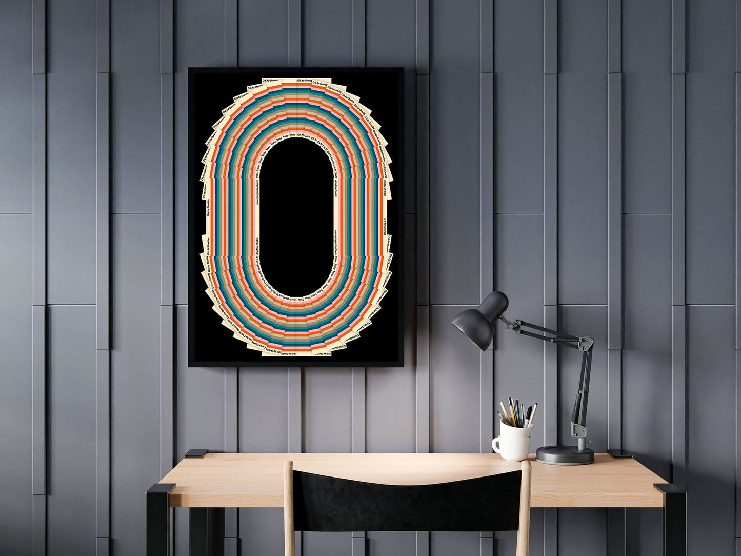 Overlap (Black) – Retro Modern Typography Wall Art Print