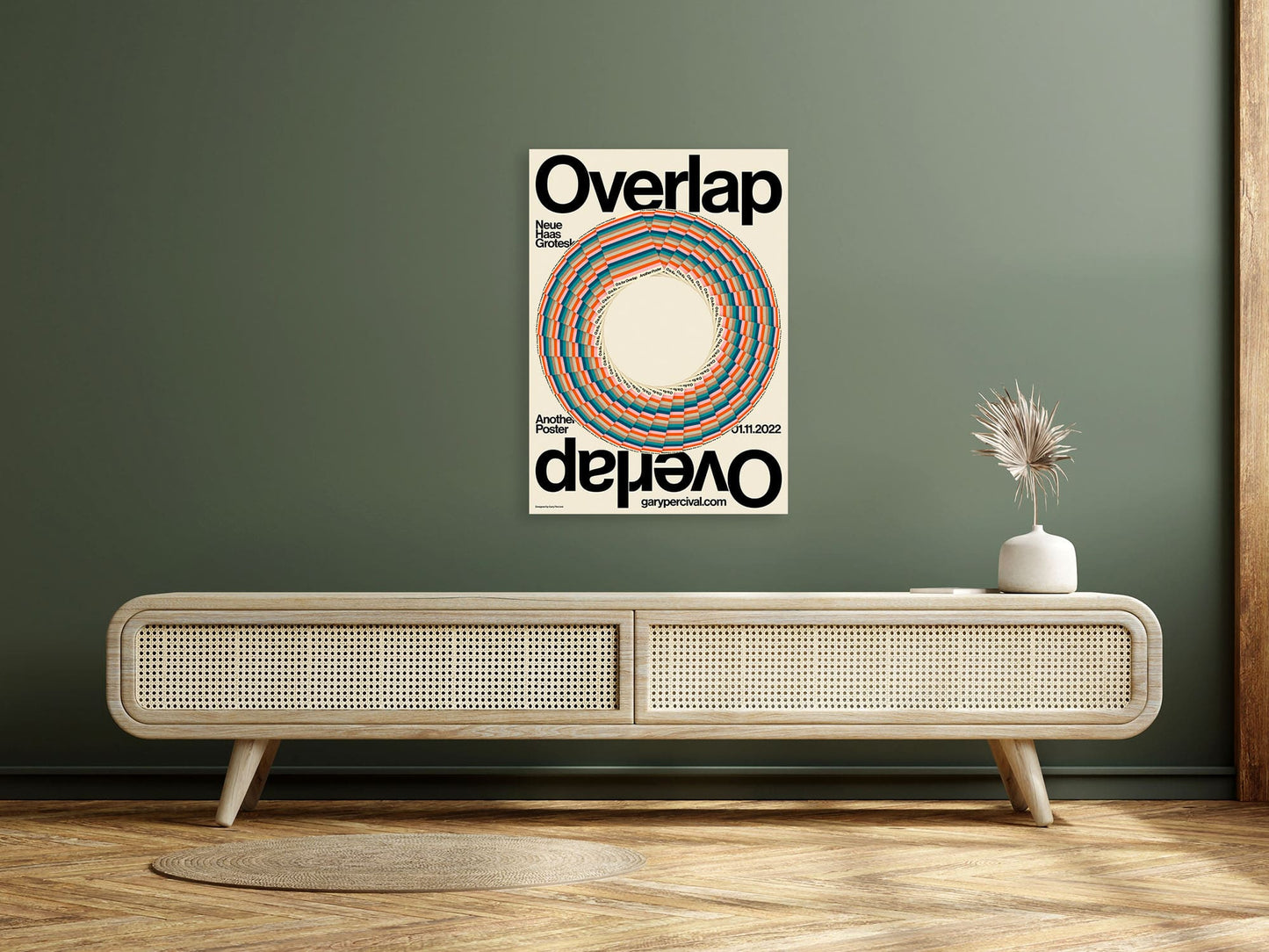Overlap (Cream) – Geometric Typography Poster | Modern Graphic Wall Art Print
