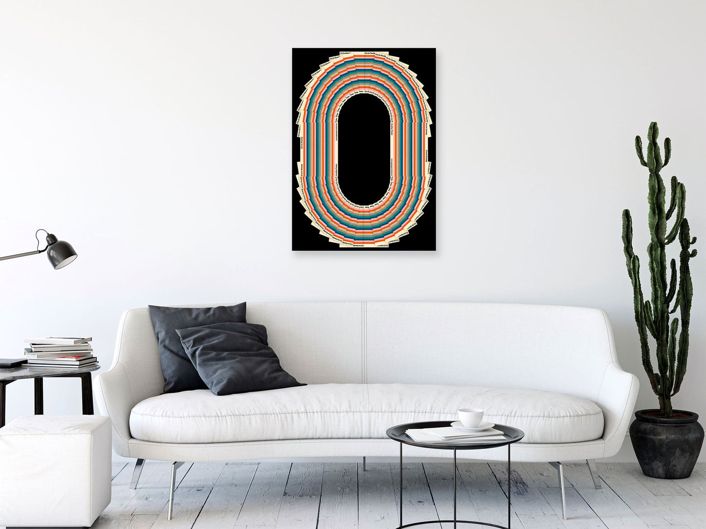 Overlap (Black) – Retro Modern Typography Wall Art Print