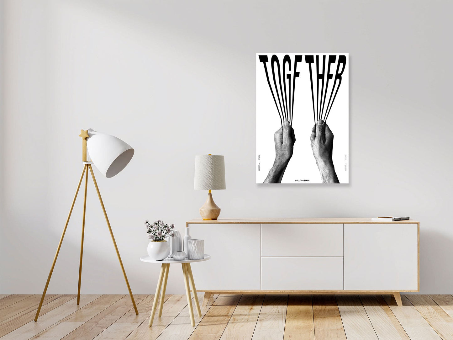 Pull Together – Geometric Typography Poster