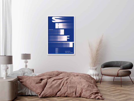 Shift Your Focus – Blue Typographic Motion Poster