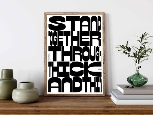 Thick and Thin (B/W) – Monochrome Typographic Poster