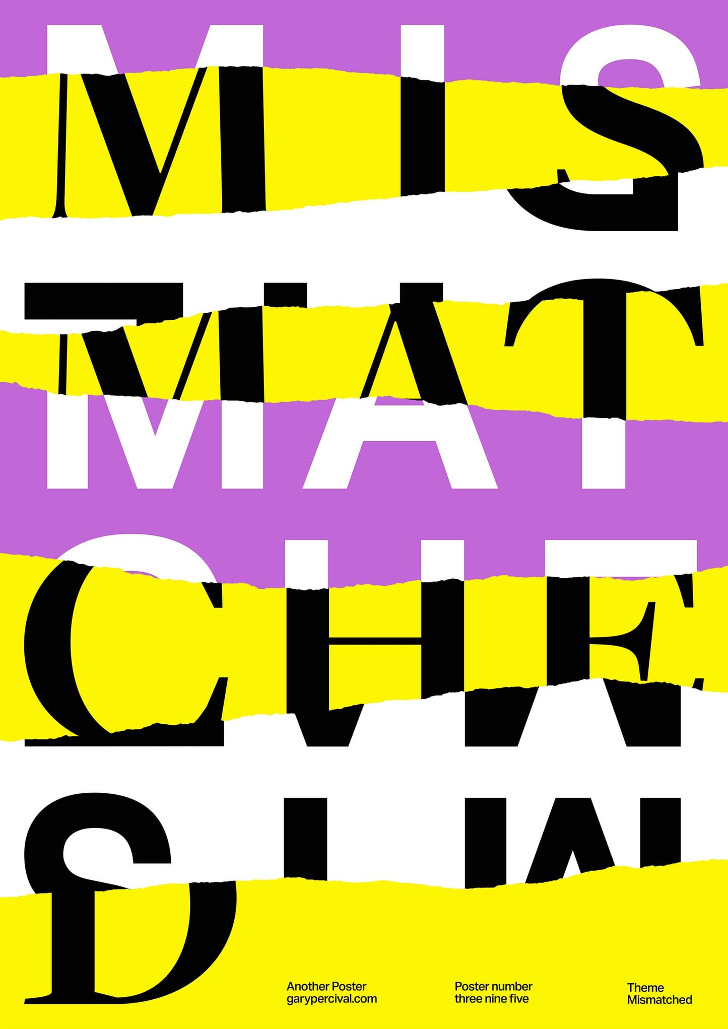 Mismatched – Bold Typography Poster in Yellow & Purple