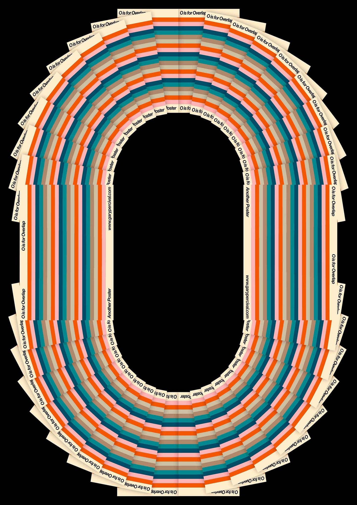 Overlap (Black) – Retro Modern Typography Wall Art Print