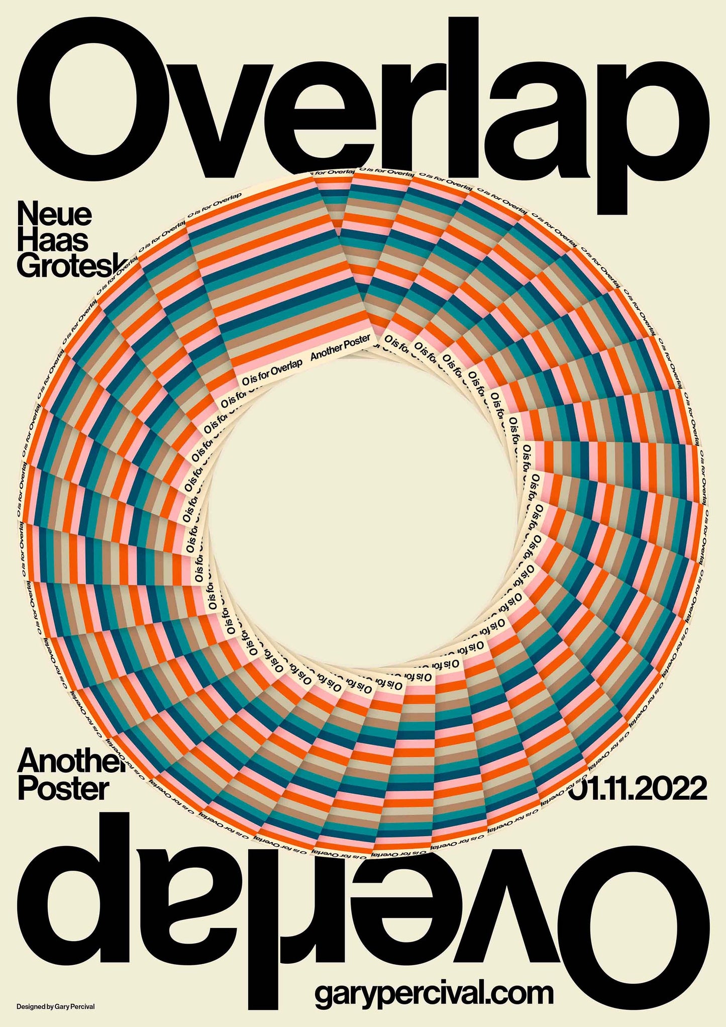 Overlap (Cream) – Geometric Typography Poster | Modern Graphic Wall Art Print