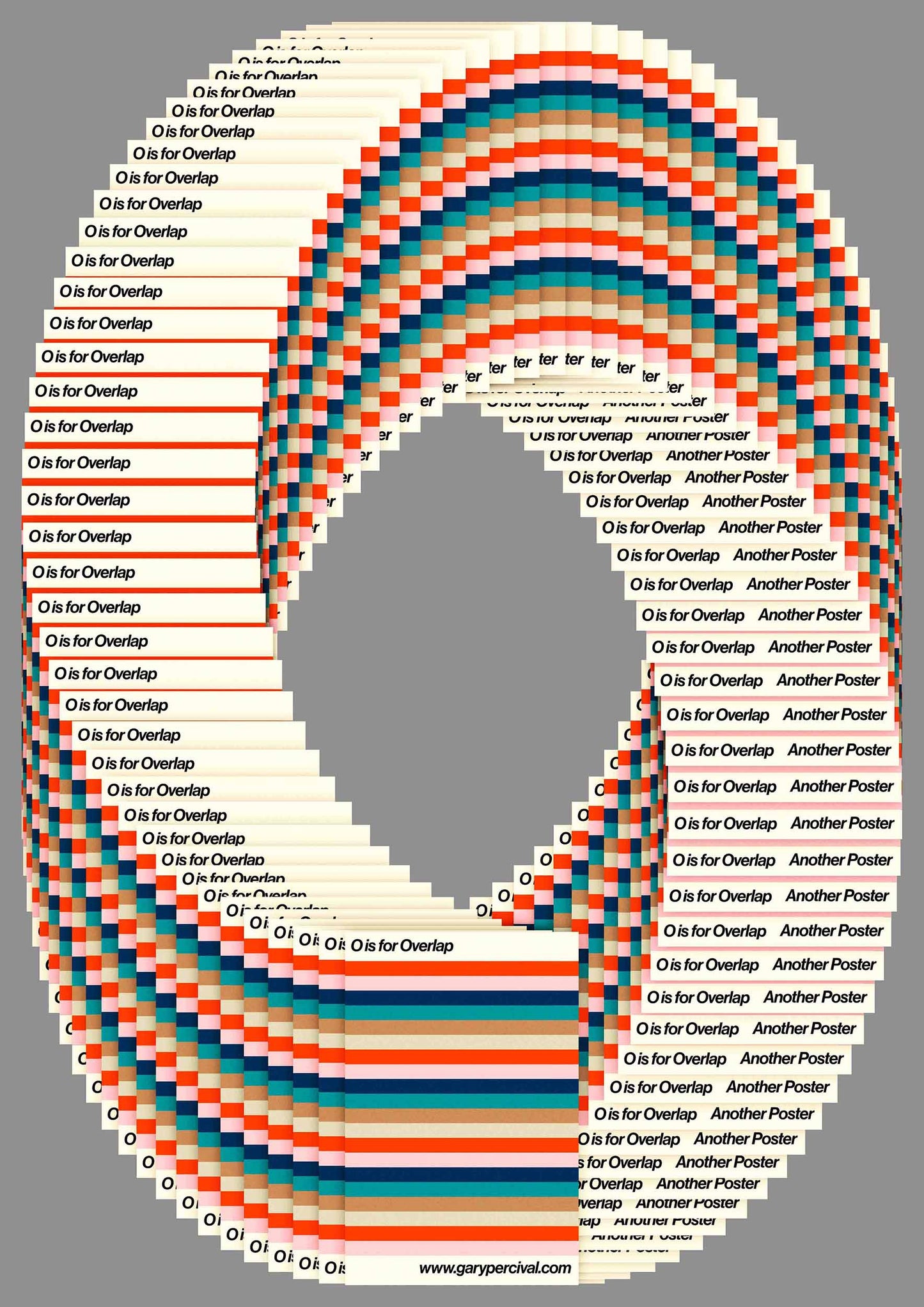 Overlap (Grey) – Modern Geometric Typography Poster | Abstract Wall Art Print