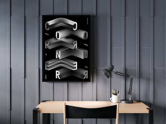 Around The Corner – Monochrome 3D Typography Poster