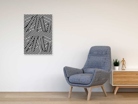 Zig Zag (Black & White) – Optical Typography Poster