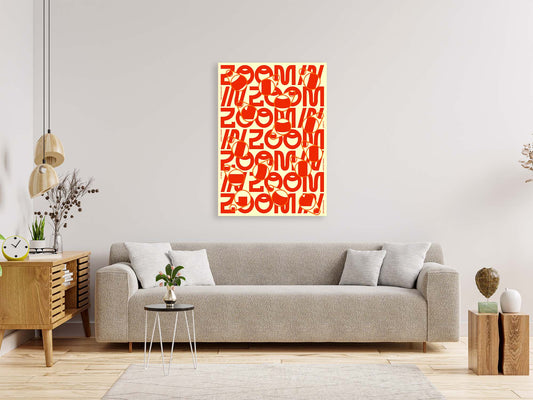 Zoom In (Yellow) – Bold Typography Wall Art Print