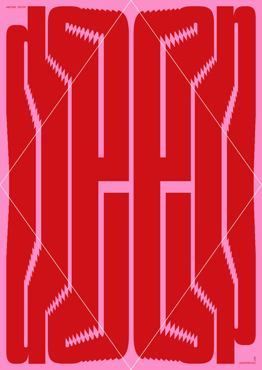 Deep Corners – Bold Red Typography Poster on Pink | Contemporary Graphic Wall Art Print