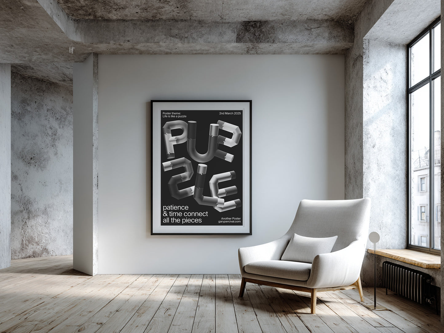 Life Is Like a Puzzle (Monochrome)