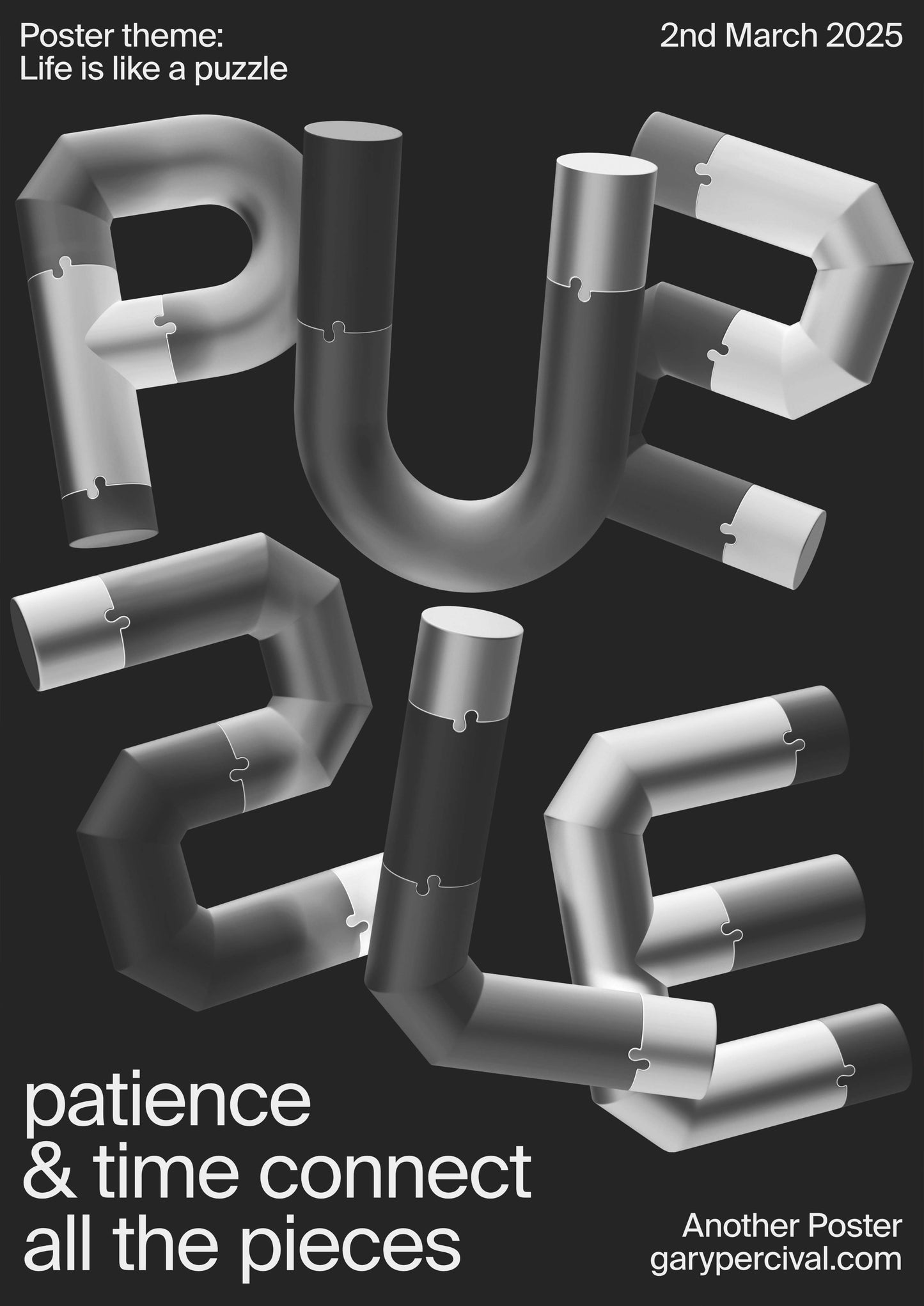 Life Is Like a Puzzle (Monochrome)