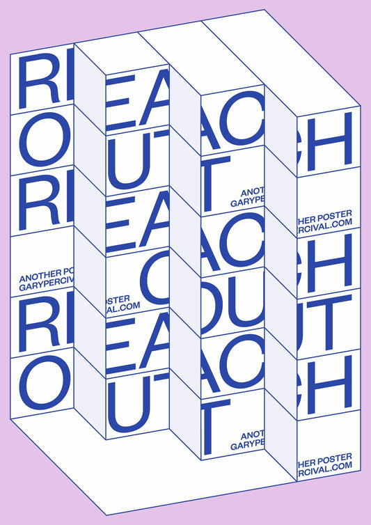 Reach Out – Geometric Typography Wall Art Print